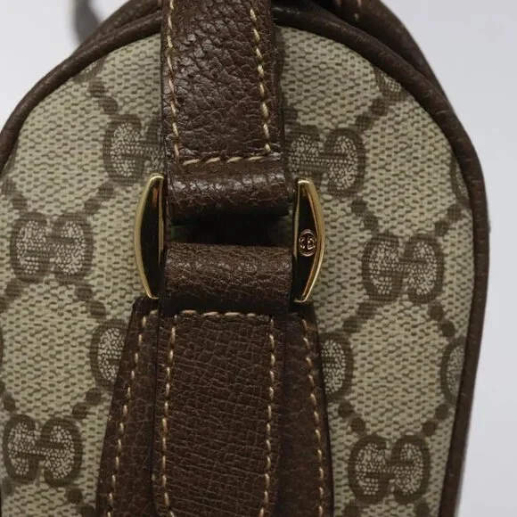 GUCCI GG Supreme Web Sherry Line Bag PVC Beige Gold 001 123 0918 Auth 115011 Shoulder Bags